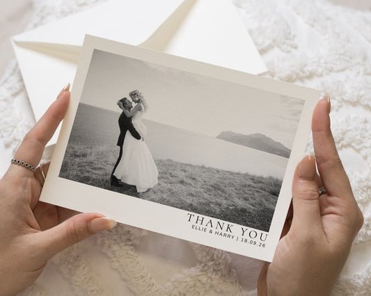 Personalised Wedding Thank You Cards, Photo Wedding Thank You Card, Personalised Thank You Cards, Simple Wedding Thank You Card