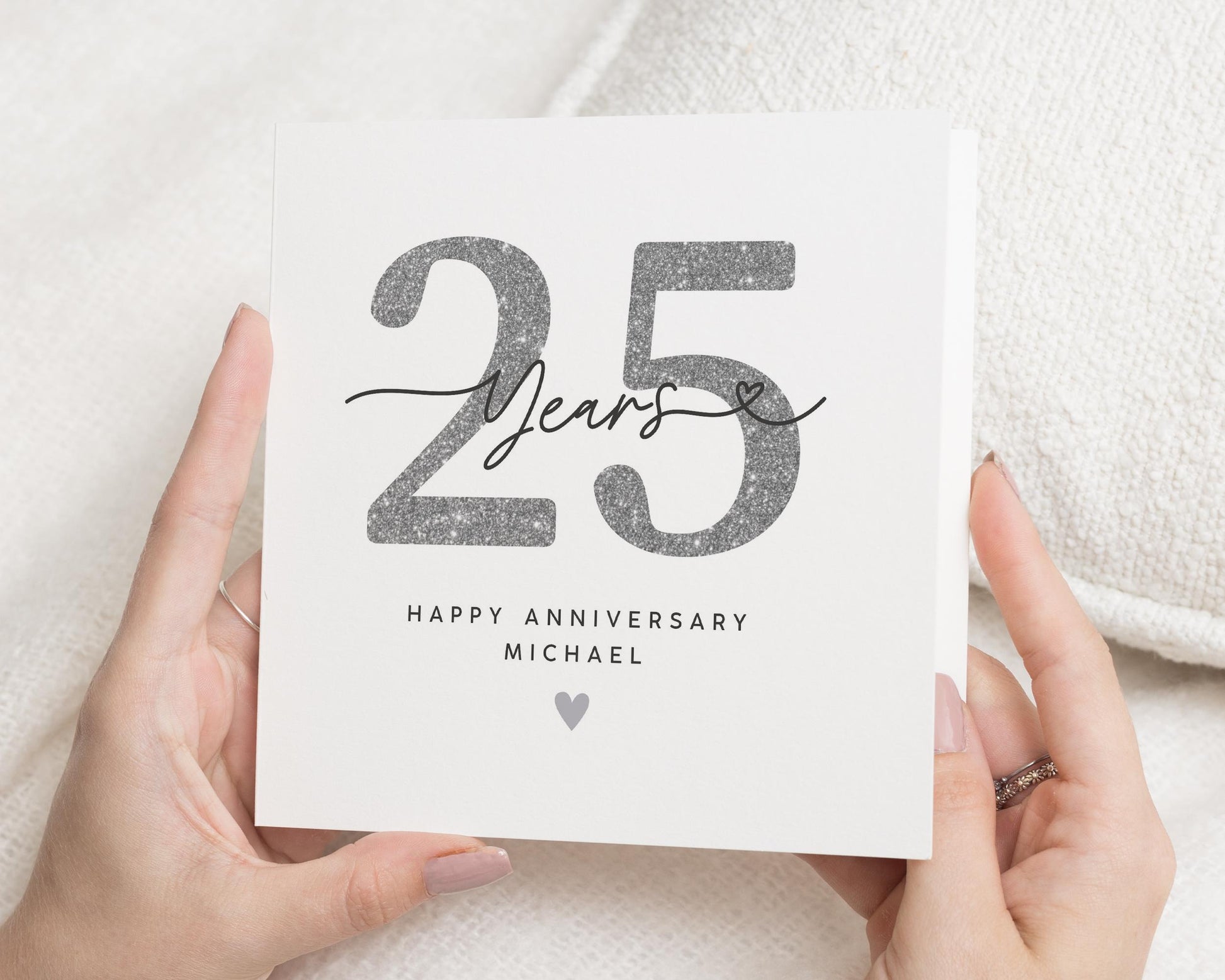 25th Anniversary Card, Silver Wedding Anniversary Card, Personalised Anniversary Card, Anniversary Card for Couple, Happy Anniversary Card
