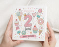 Personalised 2nd Birthday Card, Second Birthday Card for Girl, Birthday Card for Daughter, Cute Ice Cream Birthday Card, Sweet Birthday Card