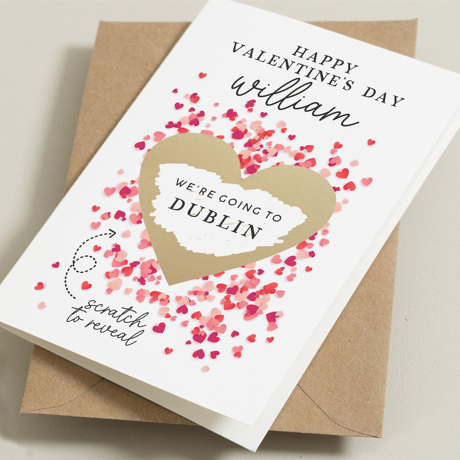 Boyfriend Valentine&#39;s Surprise Holiday Gift, Husband Holiday Reveal, Scratch Card Surprise, Personalised Valentine&#39;s Day Card For Her, Wife