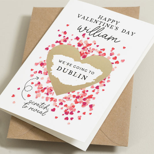 Boyfriend Valentine&#39;s Surprise Holiday Gift, Husband Holiday Reveal, Scratch Card Surprise, Personalised Valentine&#39;s Day Card For Her, Wife