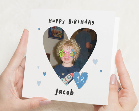 18th Birthday Card, Personalised Birthday Card, Photo Birthday Card, Birthday Card for Him, Birthday Card for Son, Boy Birthday Card