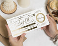 Personalised Holiday Reveal Ticket, Scratch To Reveal Gift, Jetting Off Boarding Pass, Gold Foil Gift Voucher