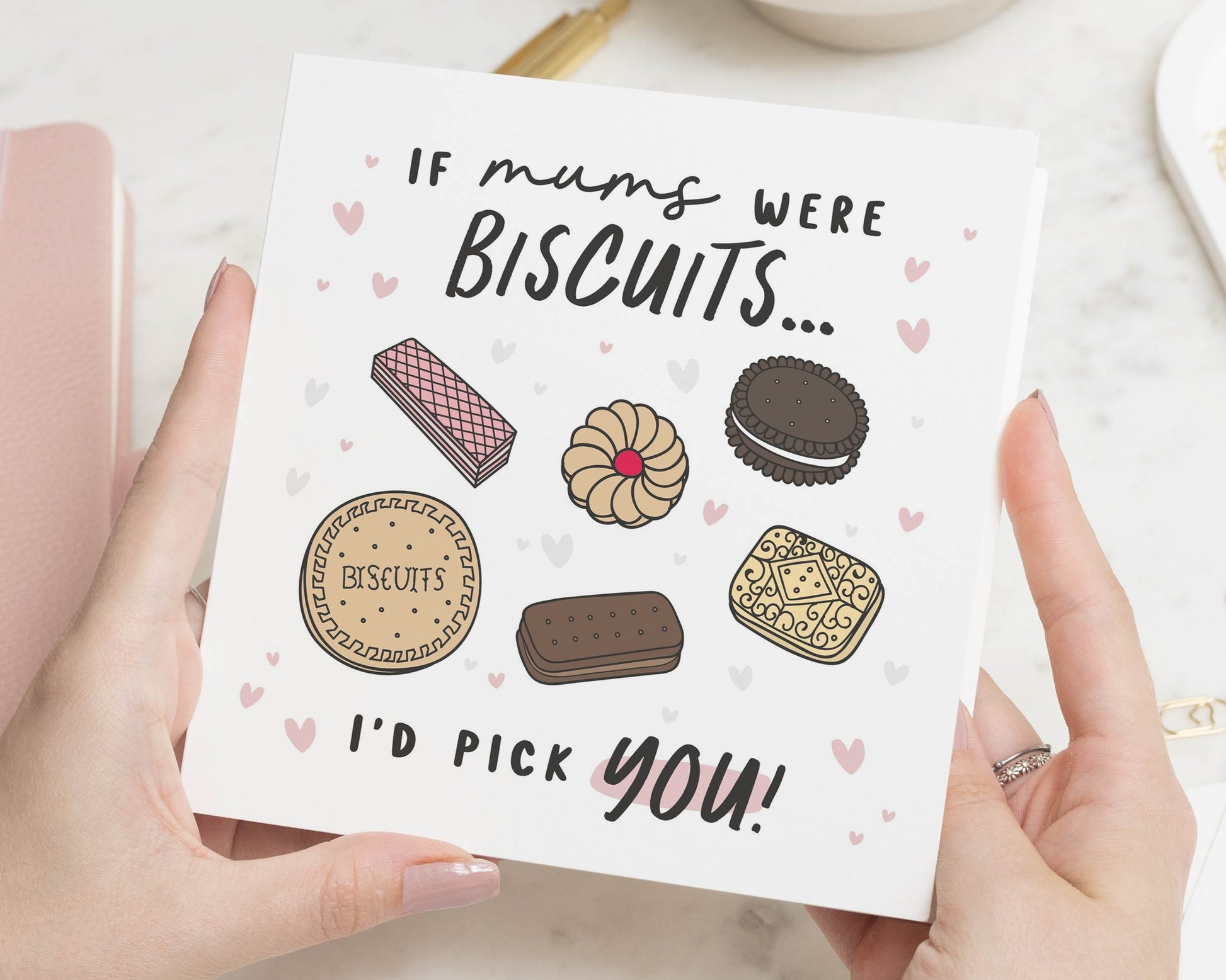 Birthday Card for Mum, Funny Birthday Card for Her, Mothers Day Card, Cute Mum Card, Biscuit Card, Personalised Card for Mum