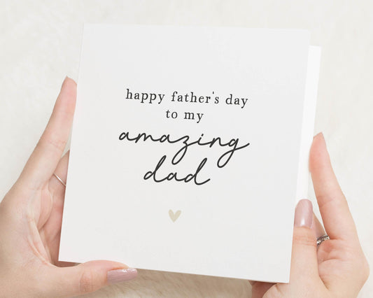 Fathers Day Card for Dad, Happy Fathers Day Card, Card for Him, Amazing Dad Card, Simple Fathers Day Card, Personalised Card for Dad