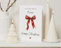 Niece Christmas Card, Christmas Card for Niece, Happy Christmas Card, Cute Christmas Card for Her, Red Bow Christmas Card