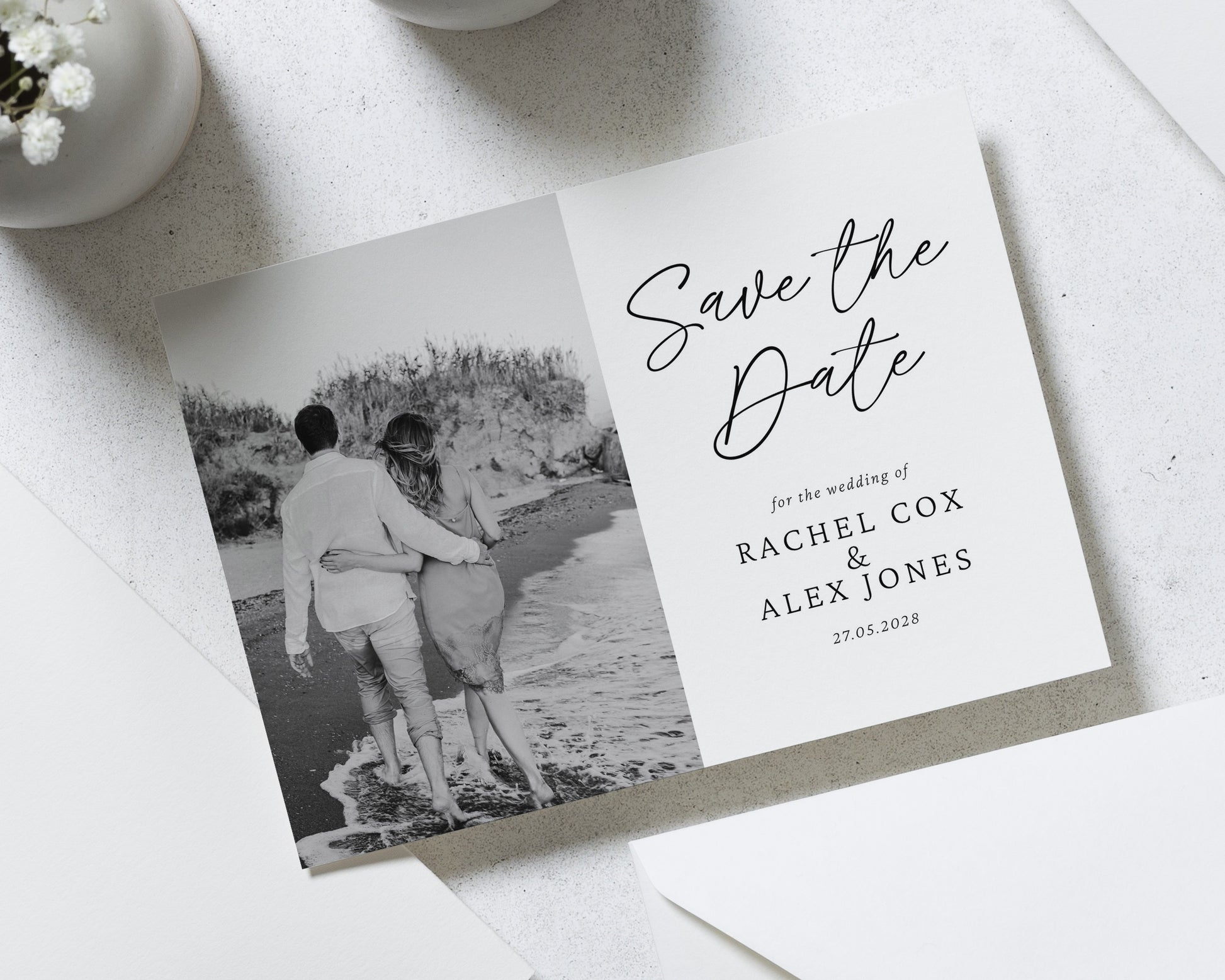 Personalised Save the Date Card, Wedding Save the Date, Photo Save the Date Cards, Simple Minimal Save the Dates, A6 5x7