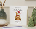 Christmas Card for Nana, Personalised Bear Christmas Card, Cute Christmas Card for Her, Merry Christmas Card, Bear Card for Grandma