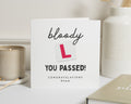 Driving Test Card, Passed Driving Test Card, Congratulations Card, Funny Good Luck Card, Personalised Card for Him or Her, You Passed Card