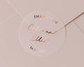 Thank You Sticker, Wedding Thank You Sticker, Personalised Wedding Sticker, Rose Gold Foil Sticker, Custom Thank You Label