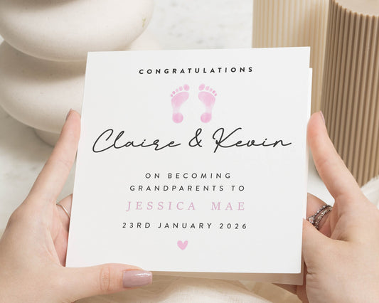Grandparents Card, Congratulations Card, Personalised Grandparents Card, New Baby Card, Pregnancy Announcement Card, Card for Grandparents