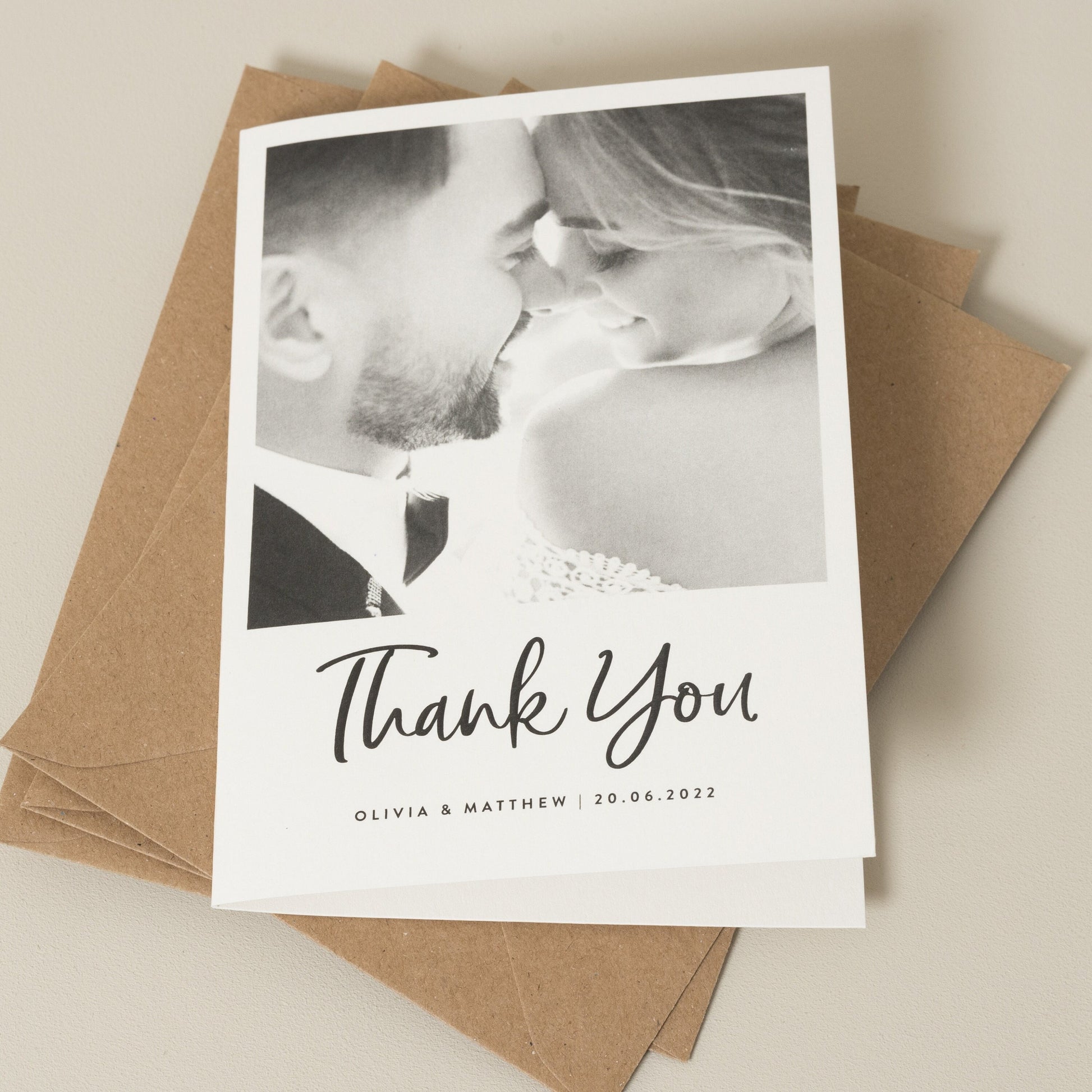 Wedding Thank You Cards, Thank You Wedding Pack, Simple Thank You Card, Wedding Thank You Cards With Photo, Thank You With Envelopes