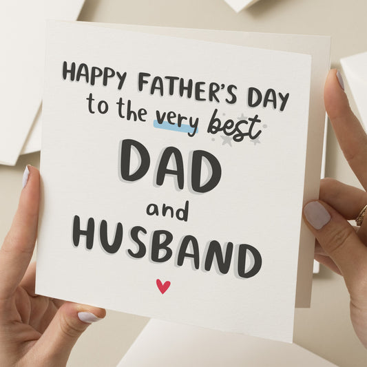 Happy Fathers Day To My Husband, Husband Fathers Day Card, Fathers Day Card For Husband, Best Dad And Husband, Partner Fathers Day Gift