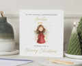 Christmas Card for Granddaughter, Personalised Angel Christmas Card, Merry Christmas Card for Girl, Cute Christmas Card for Kids