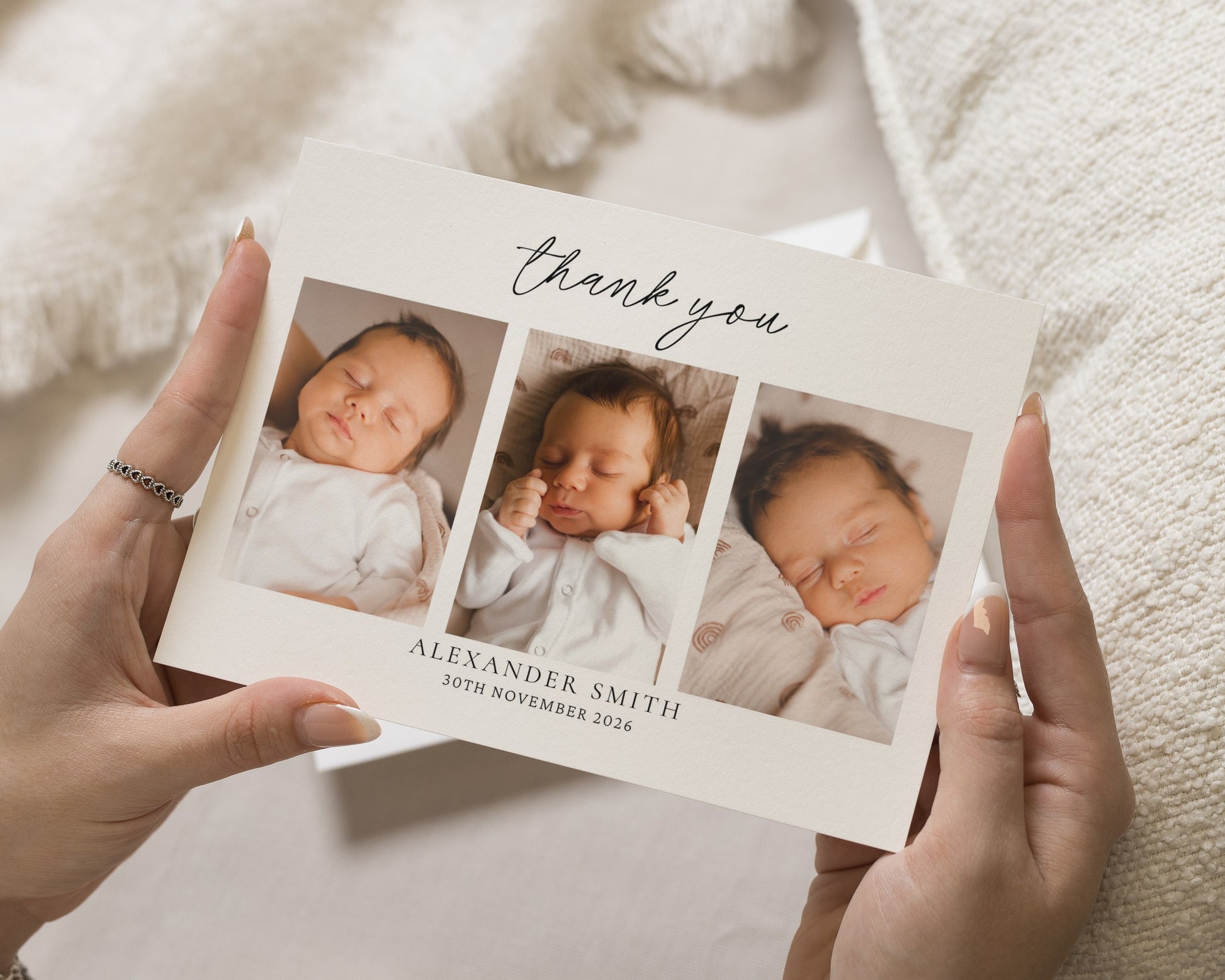 Personalised Baby Thank You Cards, Photo Baby Thank You Cards, Birth Announcement Card, Minimal New Baby Thank You Card, Baby Announcement