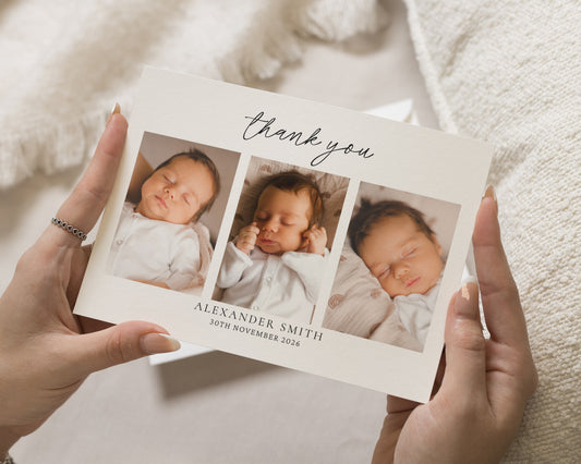 Personalised Baby Thank You Cards, Photo Baby Thank You Cards, Birth Announcement Card, Minimal New Baby Thank You Card, Baby Announcement