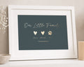 Personalised Gold Foil Family Print, Dark Green Wall Art, Pet Family Name Print, Gift for Family, New Home Gift, White Framed Print