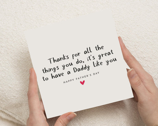 Fathers Day Card for Daddy, Fathers Day Card from Kids, Daddy Fathers Day Card, Fathers Day Card for Him, Cute Fathers Day Card