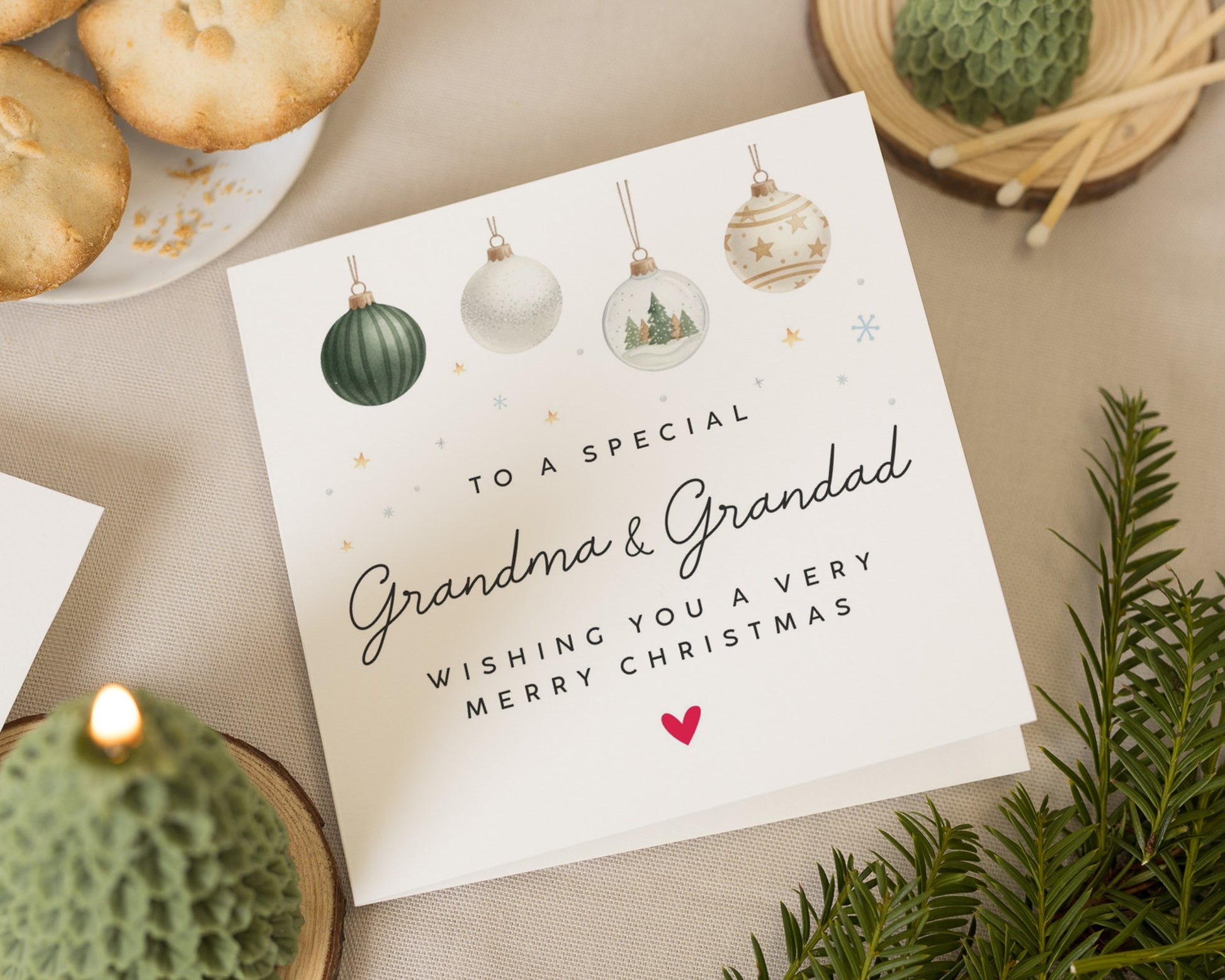 Christmas Card for Grandma and Grandad, Grandparents Christmas Card, To a Special Grandma and Grandad, Merry Christmas Card