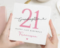 21st Birthday Card for Granddaughter, Personalised Birthday Card, Birthday Card for Her, Custom Granddaughter Card, Pink Glitter Effect