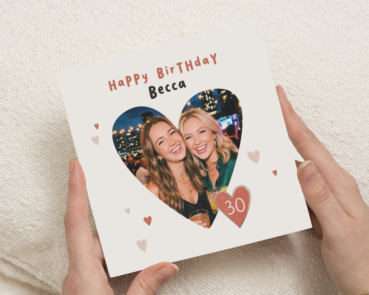 Personalised 30th Birthday Card, Photo Birthday Card for Her, Best Friend Birthday Card, Friend Birthday Card, 30th Birthday Cards