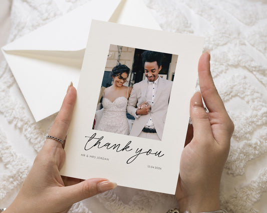 Personalised Wedding Thank You Cards, Photo Wedding Thank You Card, Simple Wedding Thank You Card, Wedding Thank You Cards