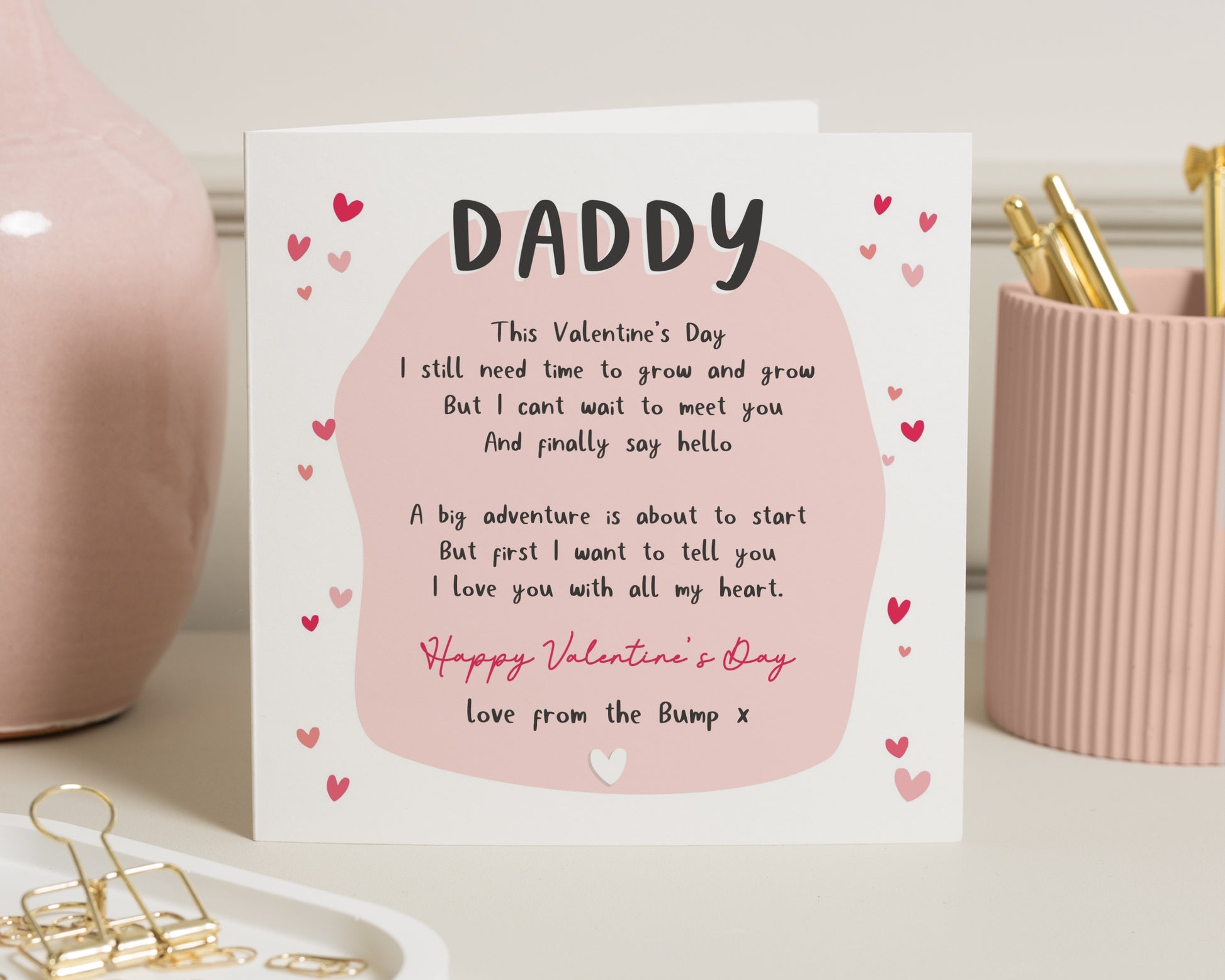 Valentines Day Card for Daddy, Valentines Card from the Bump, Daddy to Be Card, Daddy Valentines Card, Cute Valentines Card