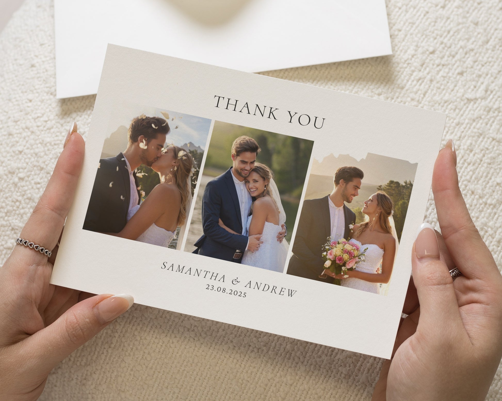 Personalised Wedding Thank You Card, Photo Wedding Thank You Card, Wedding Thank You Cards, Folded Thank You Card, Thank You Cards