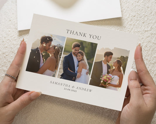 Personalised Wedding Thank You Card, Photo Wedding Thank You Card, Wedding Thank You Cards, Folded Thank You Card, Thank You Cards