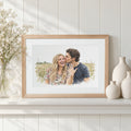 Personalised Couple Portrait From Photo, Watercolour Print, Engagement Gift, Anniversary Gift, Wedding Gift, Oak Framed Wall Art