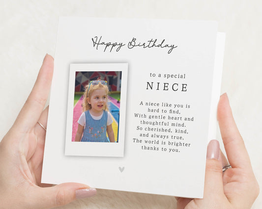 Birthday Card for Niece, Niece Birthday Card, Personalised Photo Birthday Card, Poem Birthday Card for Her, Birthday Card for Girl