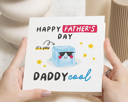 Fathers Day Card, Daddy Cool Card, Fathers Day Card from Kids, Cute Dad Card, Funny Fathers Day Card, Card for Dad, Daddy Card