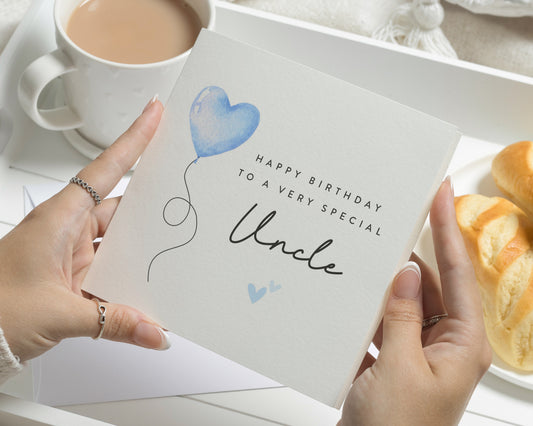 Birthday Card for Uncle, Uncle Birthday Card, Special Uncle Birthday Card, Personalised Birthday Card, Blue Balloon Birthday Card