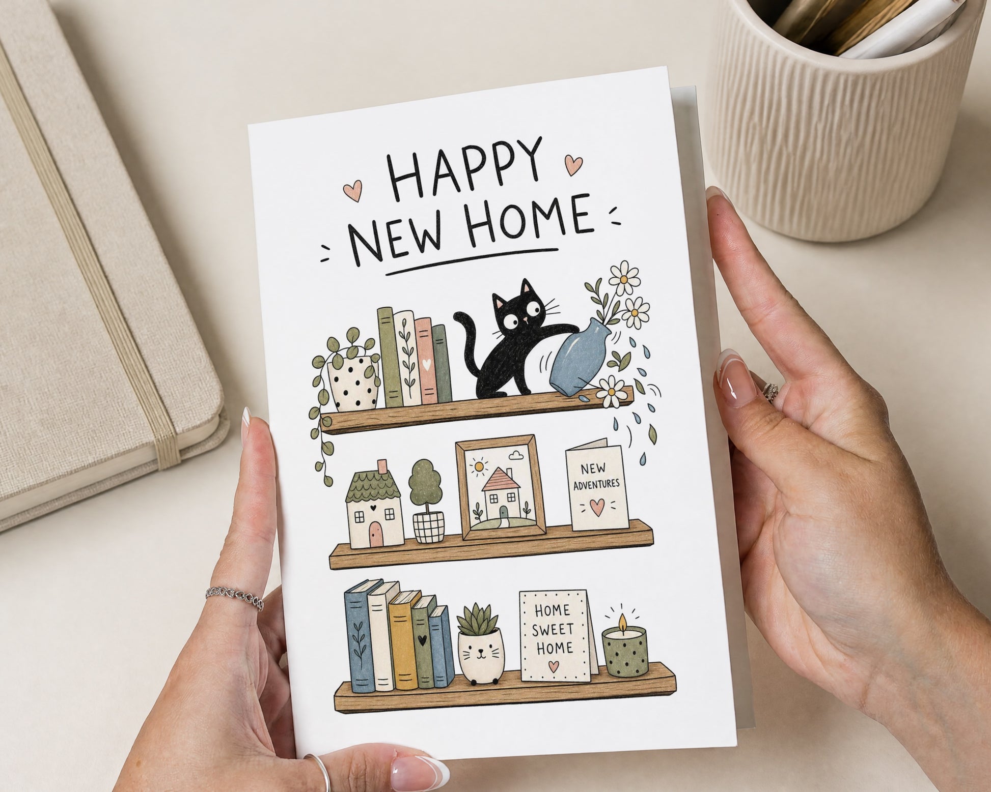 New Home Card, New Home Cards, Congratulations New Home Card, First Home Card, Moving House Card, Housewarming Card, Cute Cat Card