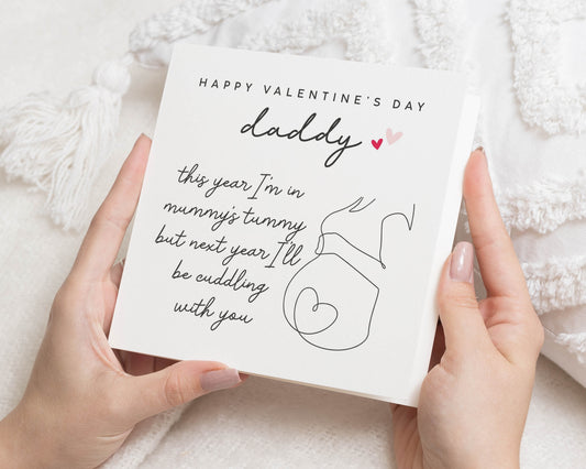 Valentines Day Card for Daddy, Daddy to Be Valentines Card, From the Bump Card, Pregnancy Valentines Card, Cute Valentines Card