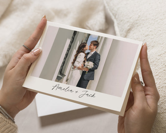 Personalised Wedding Thank You Cards, Photo Wedding Thank You Cards, Folded Wedding Thank You Cards, Minimal Thank You Cards, A6 5x7