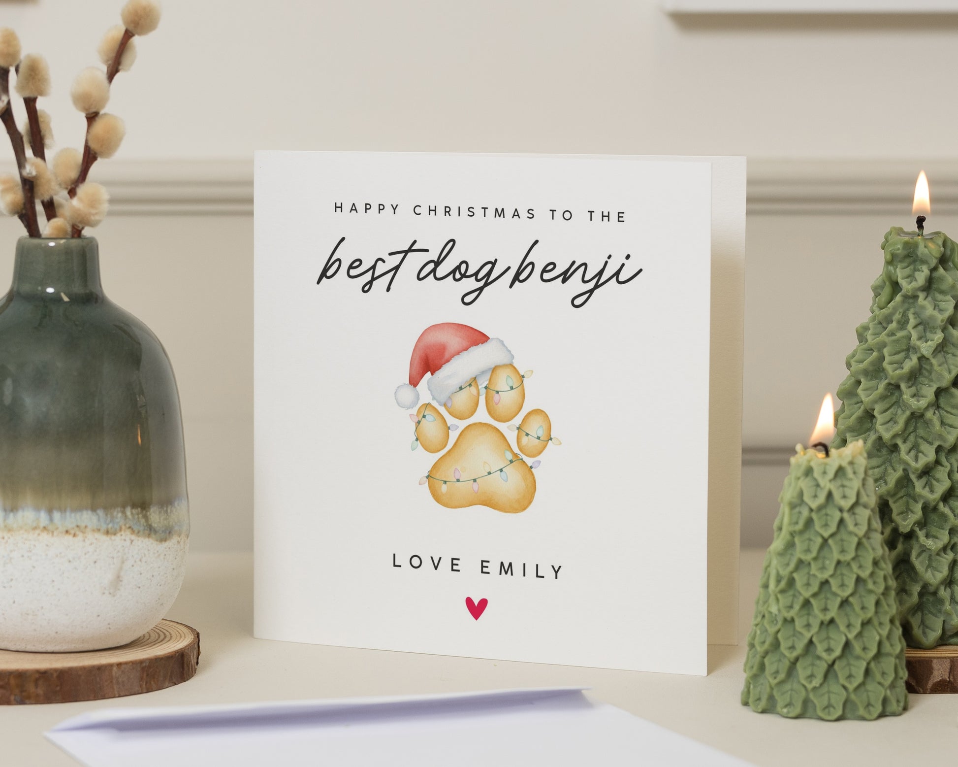 Christmas Card for Dog, Personalised Dog Christmas Card, Pet Christmas Card, Custom Dog Card, Christmas Card from Owner