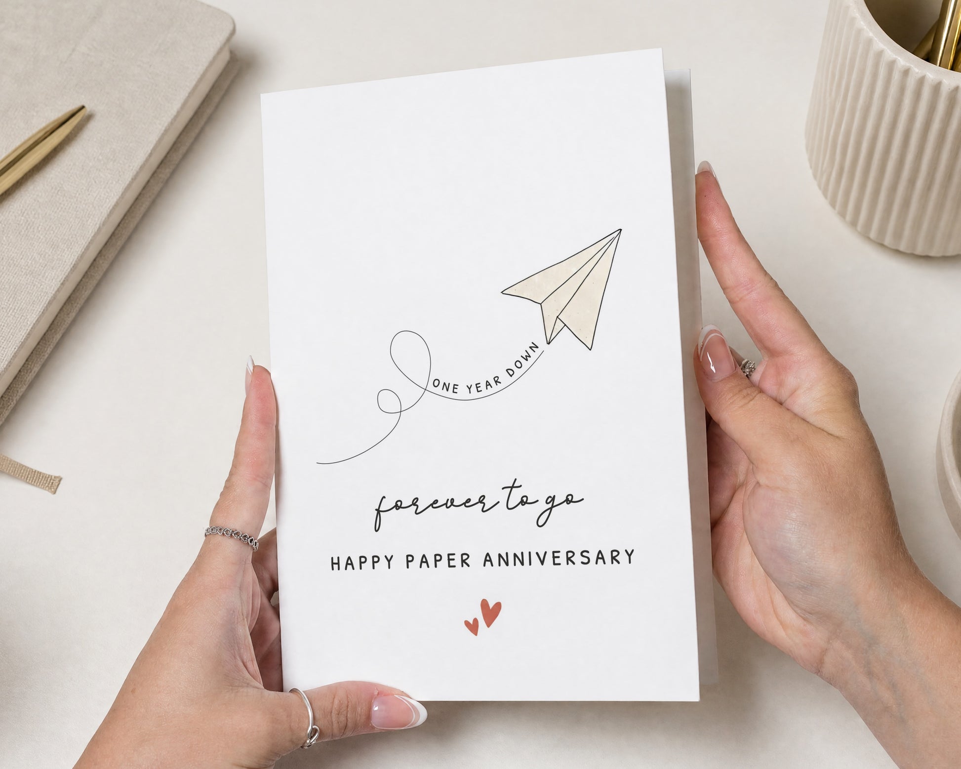1st Anniversary Card, Paper Anniversary Card, First Wedding Anniversary Card, One Year Anniversary Card, Card for Husband, Card for Wife