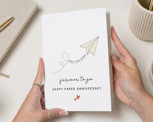 1st Anniversary Card, Paper Anniversary Card, First Wedding Anniversary Card, One Year Anniversary Card, Card for Husband, Card for Wife