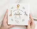 Personalised New Baby Card, Jungle Animal New Baby Card, Custom Baby Card, Welcome to the World Card, Safari Animal Card, Baby Girl Card