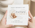 Mothers Day Card, Mothers Day Card for Mummy, Cute Bear Mothers Day Card, I Love You to the Moon and Back Card, Card for Mum