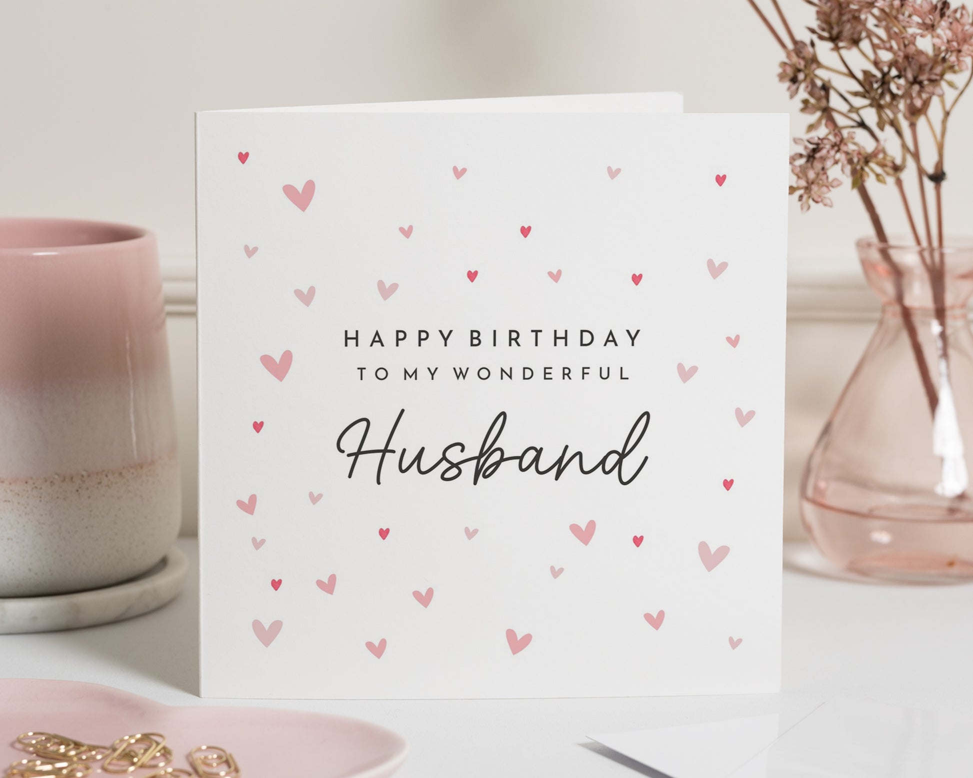 Birthday Card for Husband, Husband Birthday Card, Romantic Birthday Card for Him, Personalised Birthday Card, Cute Heart Birthday Card