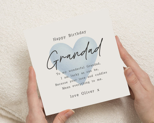 Birthday Card for Grandad, Grandad Birthday Card, Personalised Birthday Card, Grandad Card from Grandchild, Cute Poem Birthday Card