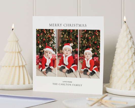 Personalised Photo Christmas Cards, Pack of Christmas Cards, Square, Pack of 10, 20, 50 or 100, Custom Family Christmas Cards