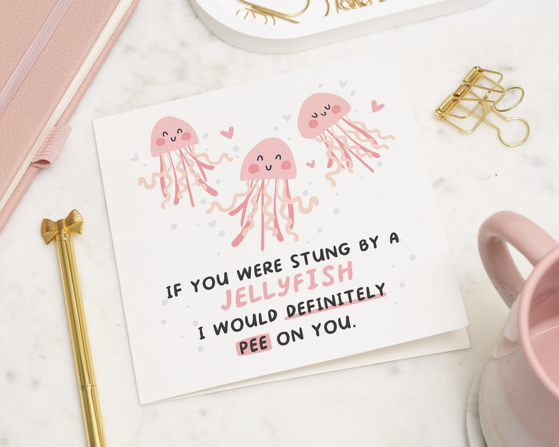 Funny Birthday Card for Friend, Best Friend Birthday Card, Jellyfish Card, Cute Birthday Card, Humour Card for Her, Pun Birthday Card