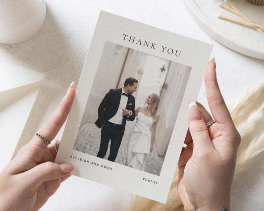 Personalised Wedding Thank You Card, Photo Wedding Thank You Card, Simple Wedding Thank You Card, Thank You Cards for Wedding