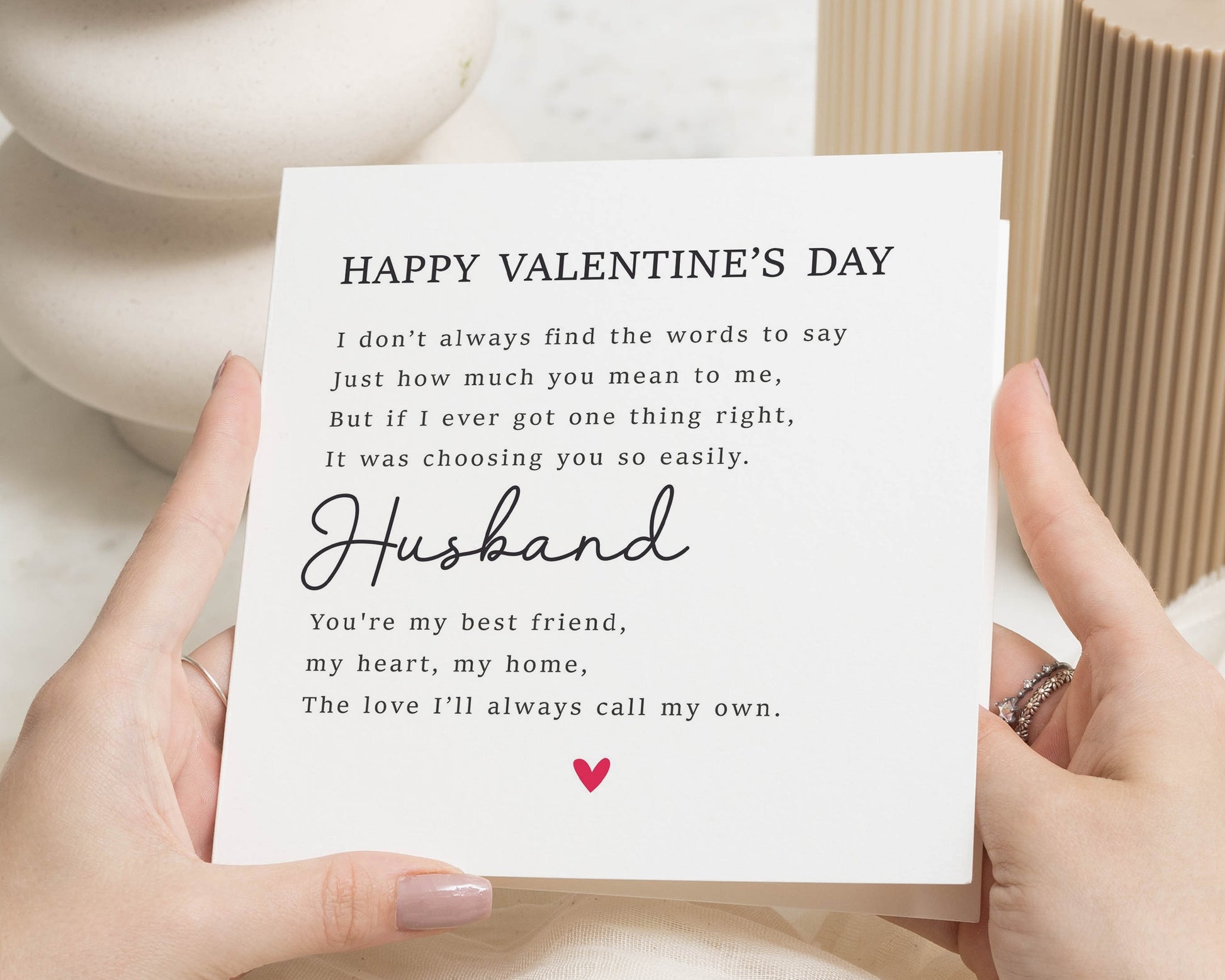Valentines Day Card for Husband, Husband Valentines Card, Romantic Valentines Card for Him, Personalised Valentine Card for Husband