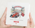 13th Birthday Card for Boy, Racing Car Birthday Card, Personalised Birthday Card for Son, 13th Birthday Card for Grandson