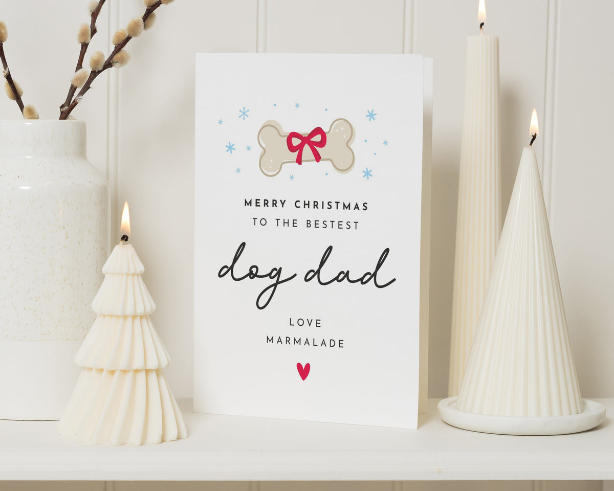 Christmas Card for Dog Dad, Personalised Christmas Card From the Dog, Dog Dad Xmas Card, Cute Pet Christmas Card for Him, Card From Dog