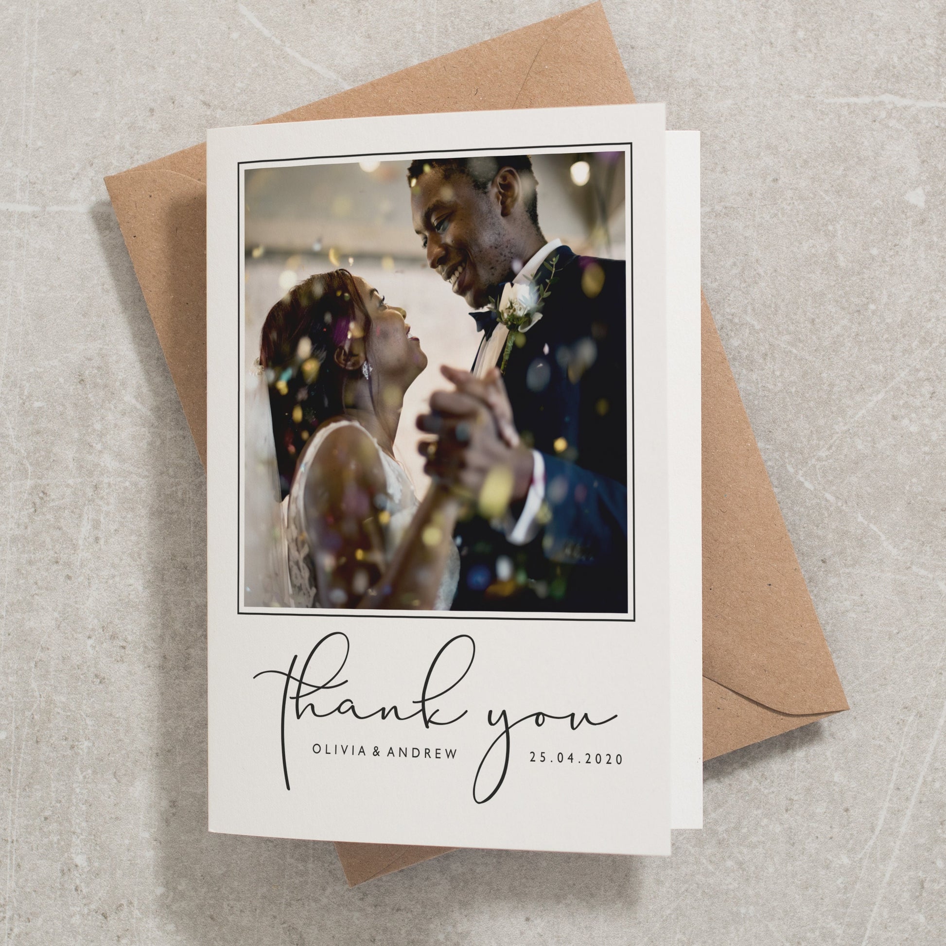 Wedding Thank You Cards, Thank You Wedding Pack, Simple Thank You Card, Wedding Thank You Cards With Photo, Thank You With Envelopes